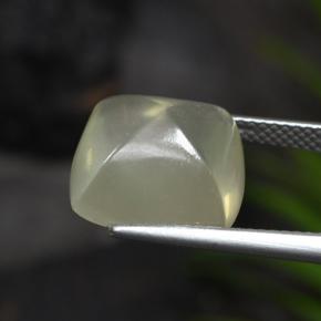 Quartzo verde natural 8,57ct, almofada cortada, transparente