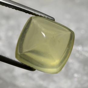 Quartzo Light Greenish Yellow  Natural 8.72ct, Almofada cortada, Transparente