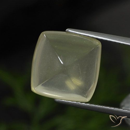 8.50ct Natural Amarelo Esverdeado Claro Quartzo, Almofada, Transparente
