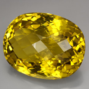 Quartzo amarelo natural 223,80ct, corte oval, VVS-VS