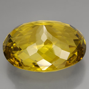Quartzo amarelo natural 223,80ct, corte oval, VVS-VS
