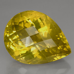 Quartzo amarelo natural 145,55ct, formato de pêra, IF