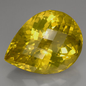 Quartzo amarelo natural 145,55ct, formato de pêra, IF