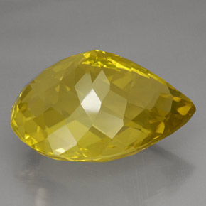 Quartzo amarelo natural 145,55ct, formato de pêra, IF
