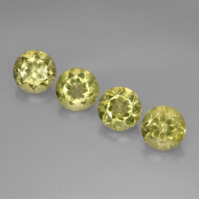 Pedras preciosas de quartzo amarelo natural de  ct, corte redondo, VVS-VS
