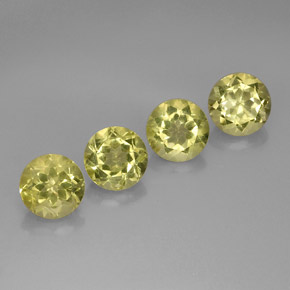 Pedras preciosas de quartzo amarelo natural de  ct, corte redondo, VVS-VS