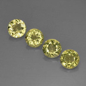 Pedras preciosas de quartzo amarelo natural de  ct, corte redondo, VVS-VS