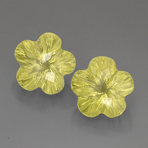 Pedras preciosas de quartzo amarelo natural de  ct, corte flor, transparente
