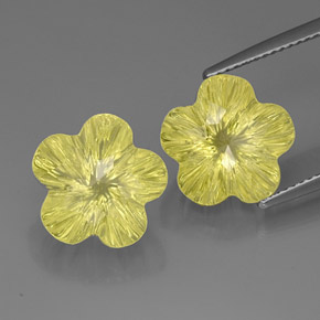 Pedras preciosas de quartzo amarelo natural de  ct, corte flor, transparente