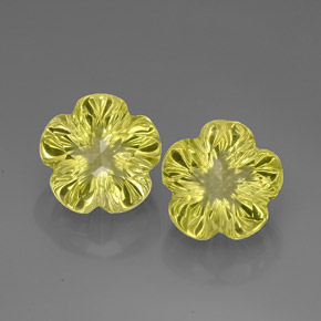 Pedras preciosas de quartzo amarelo natural de  ct, corte flor, transparente