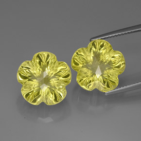 Pedras preciosas de quartzo amarelo natural de  ct, corte flor, transparente