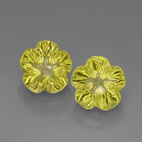 Pedras preciosas de quartzo amarelo natural de  ct, corte flor, transparente