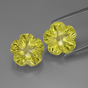 Pedras preciosas de quartzo amarelo natural de  ct, corte flor, transparente