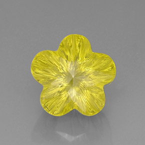 Quartzo amarelo natural 9,84ct, corte flor, transparente