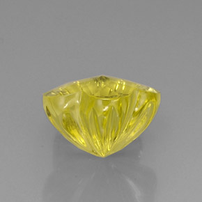 Quartzo amarelo natural 9,84ct, corte flor, transparente