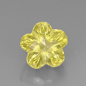 Quartzo amarelo natural 6,62ct, corte flor, transparente