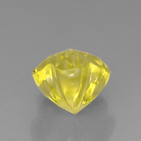 Quartzo amarelo natural 7,86ct, corte flor, transparente