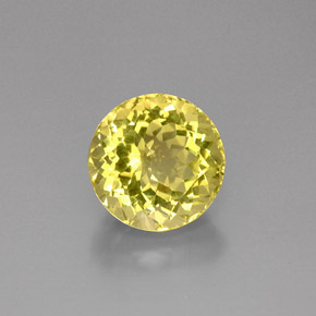 Quartzo amarelo natural 10,94ct, corte redondo, VS
