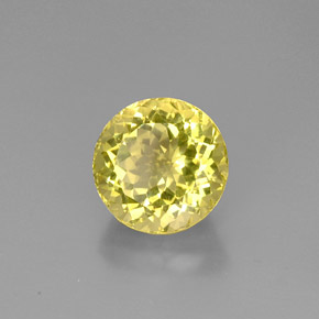 Quartzo amarelo natural 10,94ct, corte redondo, VS