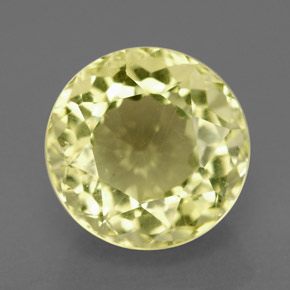 Quartzo amarelo natural 3,93ct, corte redondo, VS