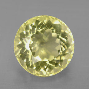 Quartzo amarelo natural 6,37ct, corte redondo, VS