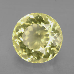 Quartzo amarelo natural 6,37ct, corte redondo, VS