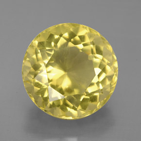 Quartzo amarelo natural 6,28ct, corte redondo, VS