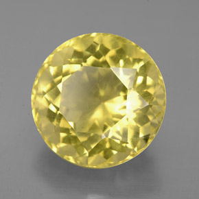 Quartzo amarelo natural 6,28ct, corte redondo, VS