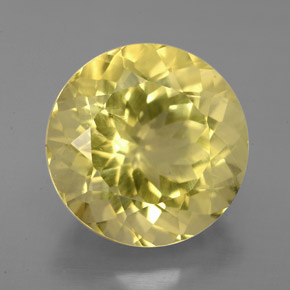 Quartzo amarelo natural 5,87ct, corte redondo, VS