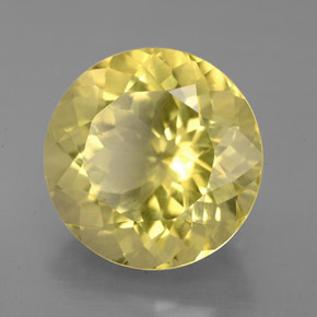 Quartzo amarelo natural 5,87ct, corte redondo, VS