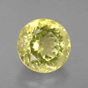 Quartzo amarelo natural 6,33ct, corte redondo, VS