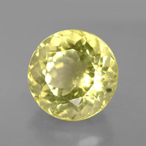 Quartzo amarelo natural 6,33ct, corte redondo, VS