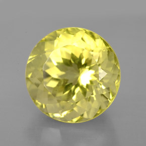Quartzo amarelo natural 6,98ct, corte redondo, VS