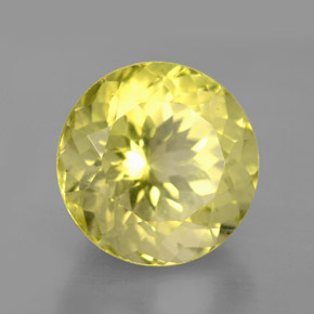 Quartzo amarelo natural 6,98ct, corte redondo, VS