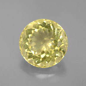 Quartzo amarelo natural 5,79ct, corte redondo, VS