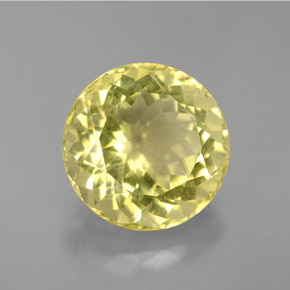 Quartzo amarelo natural 5,79ct, corte redondo, VS