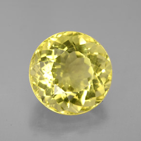 Quartzo amarelo natural 6,46ct, corte redondo, VVS-VS