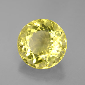 Quartzo amarelo natural 6,46ct, corte redondo, VVS-VS