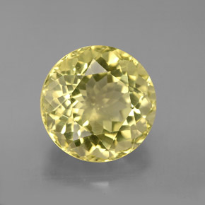 Quartzo amarelo natural 6,12ct, corte redondo, VVS-VS