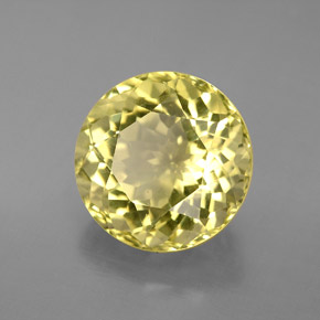 Quartzo amarelo natural 6,12ct, corte redondo, VVS-VS