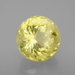 Quartzo amarelo natural 5,25ct, corte redondo, VS