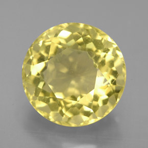 Quartzo amarelo natural 5,07ct, corte redondo, VS