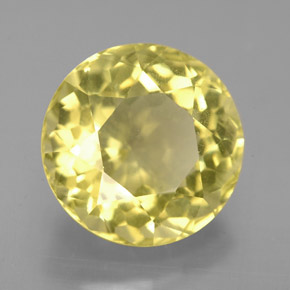 Quartzo amarelo natural 5,07ct, corte redondo, VS
