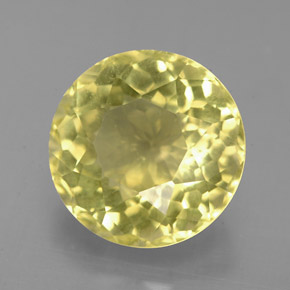 Quartzo amarelo natural 4,69ct, corte redondo, VS