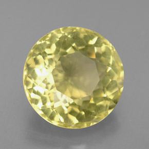 Quartzo amarelo natural 4,69ct, corte redondo, VS