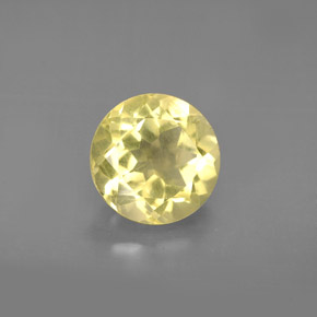Quartzo amarelo natural 2,50ct, corte redondo, VVS