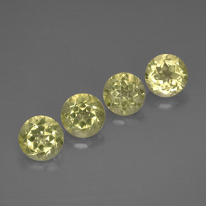 Pedras preciosas de quartzo amarelo natural de  ct, corte redondo, VVS-VS