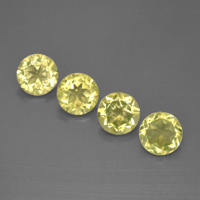 Pedras preciosas de quartzo amarelo natural de  ct, corte redondo, VVS-VS