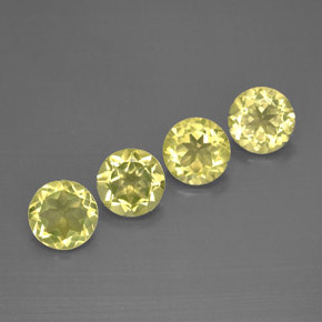 Pedras preciosas de quartzo amarelo natural de  ct, corte redondo, VVS-VS