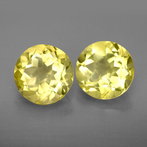 Pedras preciosas de quartzo amarelo natural de  ct, corte redondo, VVS-VS
